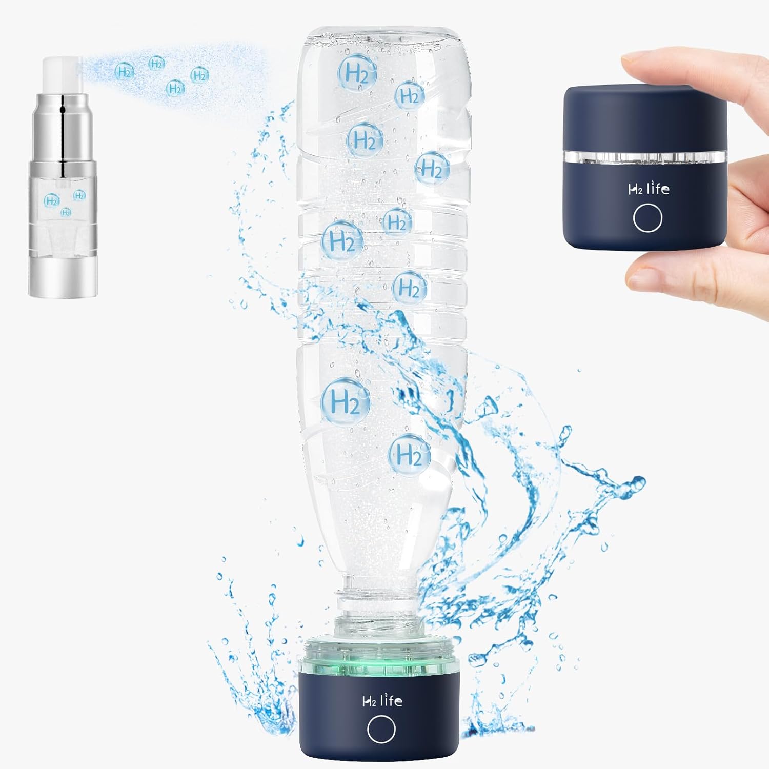 Hydrogen Water Generator SPE PEM Technology, Water Ioniser, Hydrogen Water Bottle Generator, Hydrogen Water Machine (Blue)