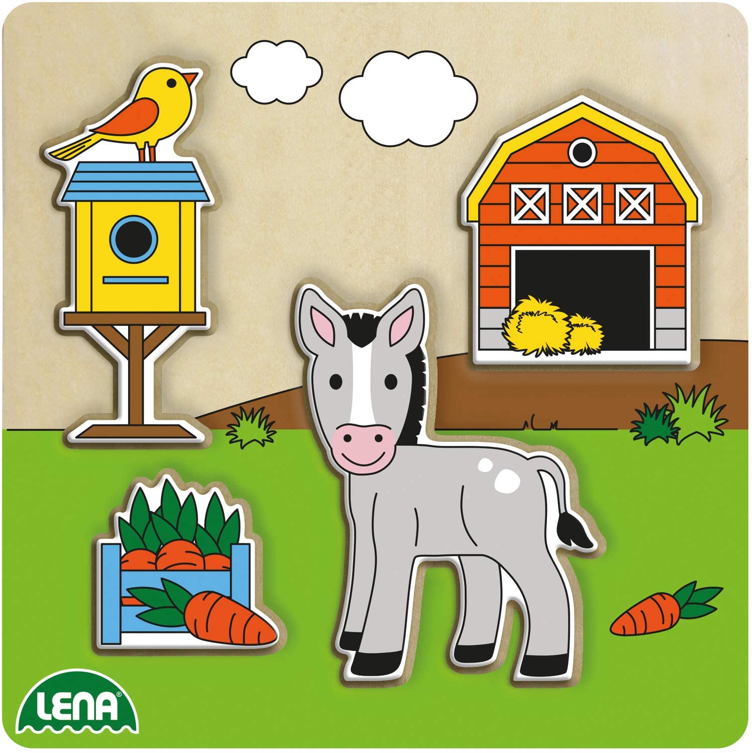 Lena Sim Toys Wooden Puzzle Barn (Fsc100%), Sk