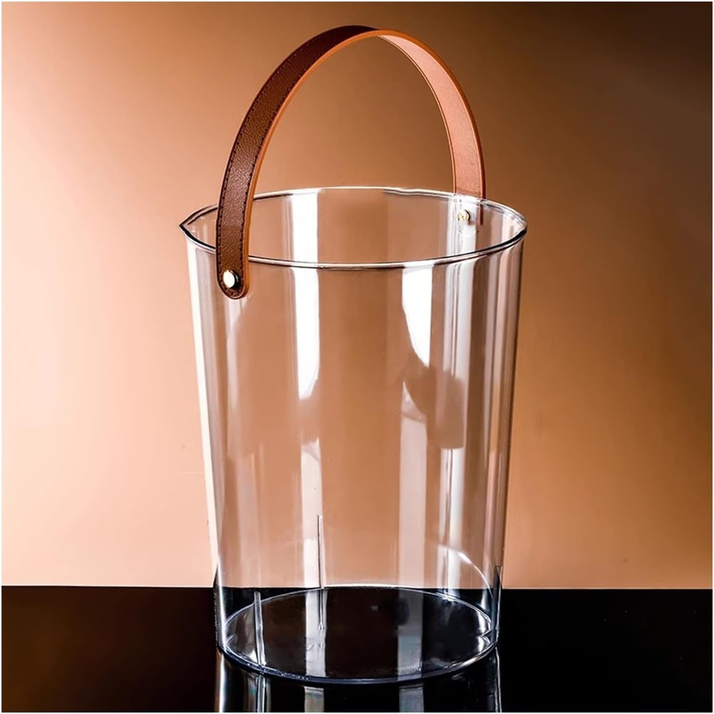 NexaGeniX Champagne Bucket Clear Plastic Ice Bucket for Parties Round Large Champagne Cooler or Classic Wine Bottle Cooler Holds 1-2 Bottles Ice Bucket