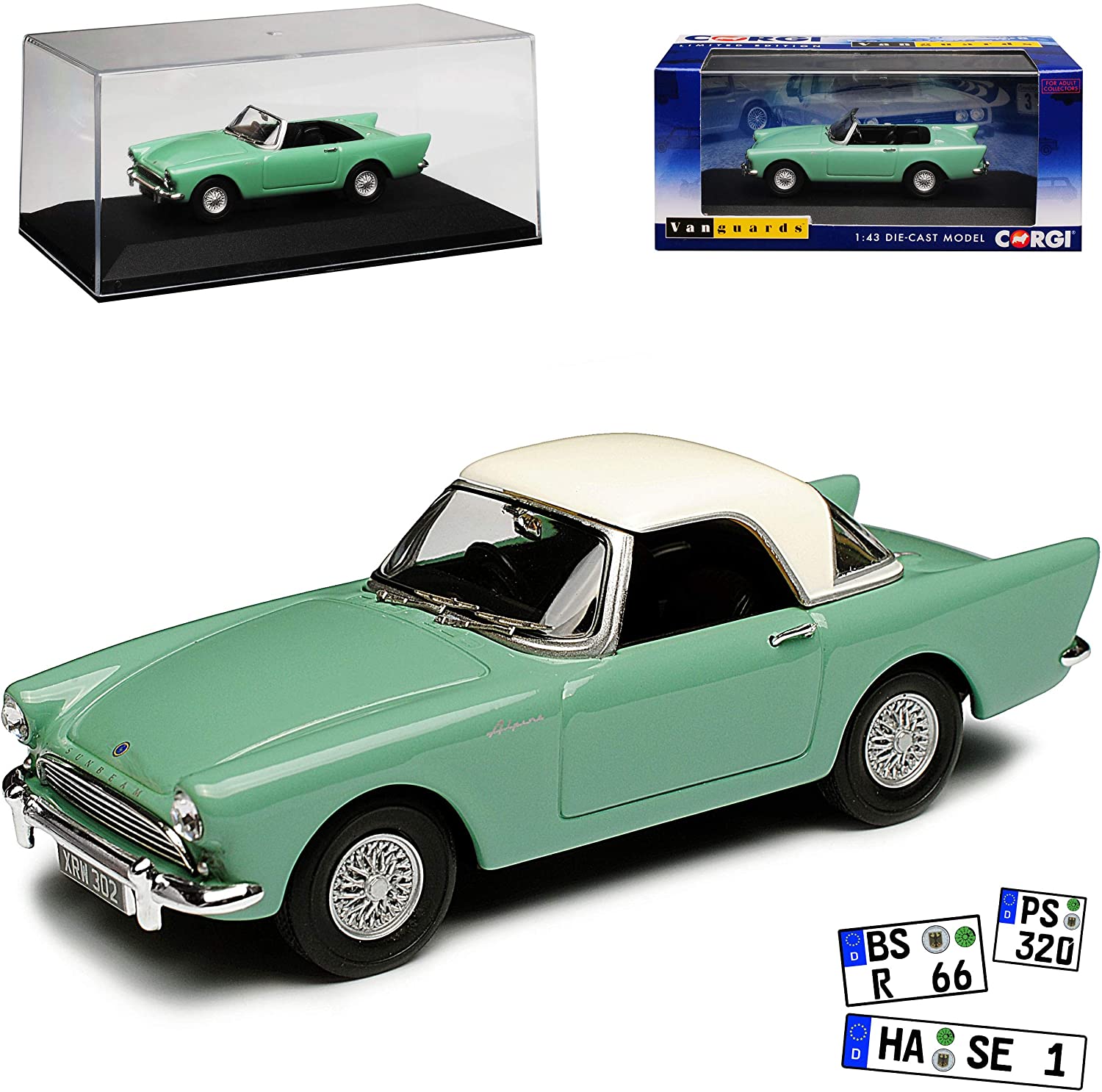 Vanguards Sunbeam Alpine Cabrio Green 1/43 Corgi Model Car With Or Without 