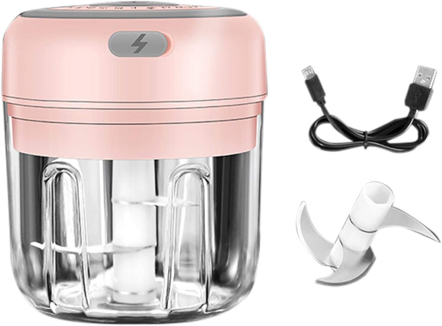 Weiying Electric Garlic Masher, Sturdy Durable Mini Chopper Chopper Garlic Press Meat Grinder Pepper Chilli Vegetables Nuts Meat Grinder Food Processor