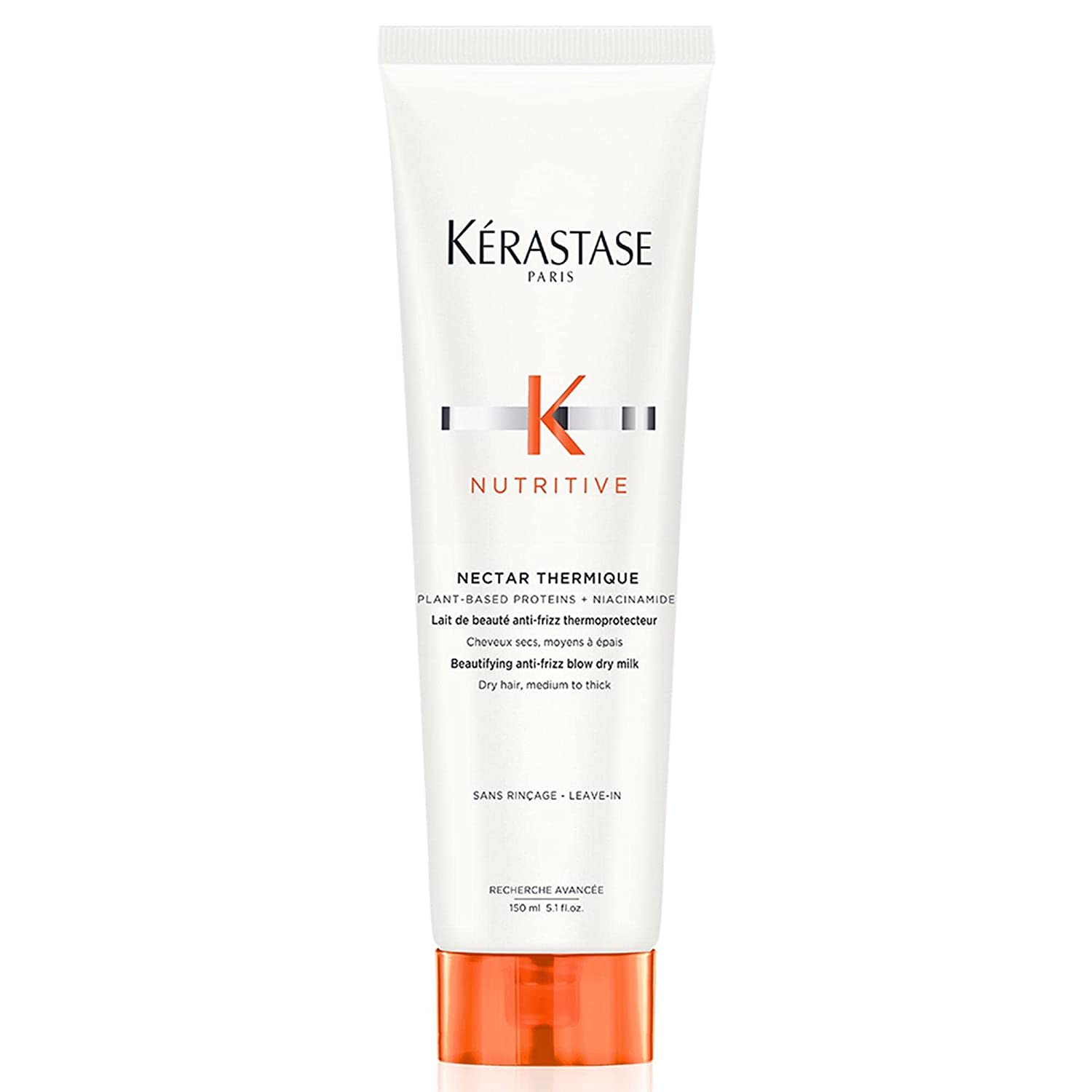 Restaxil Kérastase Nutritive Nourishing Heat Protection for Dry, Fine to Medium Hair, For More Shine and Softness, Nectar Thermique Beautifying Anti-Frizz Blow Dry Milk, Nutritive, 150 ml