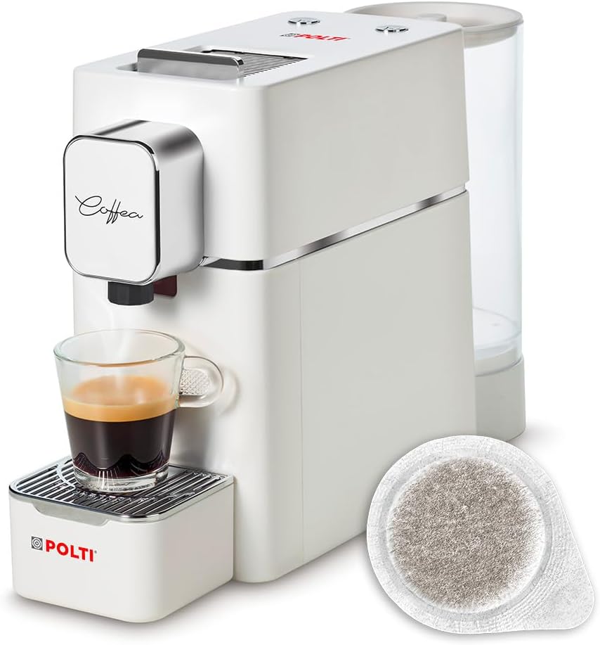 POLTI Coffea S15W Espresso Machine Compatible with E.S.E. Pads 44 mm, 0.85 L tank, pump pressure 19 bar, white colour