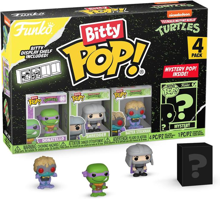 Funko Bitty Pop! Teenage Mutant Ninja Turtles - Leonardo, Michelangelo, April O'Neil and a surprise mini figure - 0.9 inch (2.2 cm) - TMNT - Donatello collectible - gift idea - TV fans