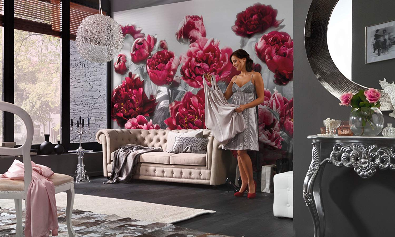 Komar Xxl4 002 368 X 248 Cm Temptation Wallpaper – Pink (Pack Of 4)