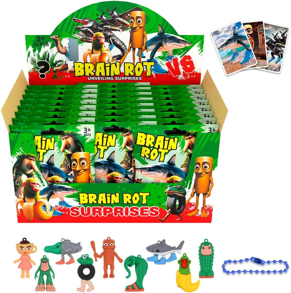 Introti Tung Tung Tung Sahur Advent Calendar, 3D Tralalero Tralala Figure Toy, 24 Days Tung Tung Tung Sahur Figure Countdown Calendar Collection Decoration Gifts