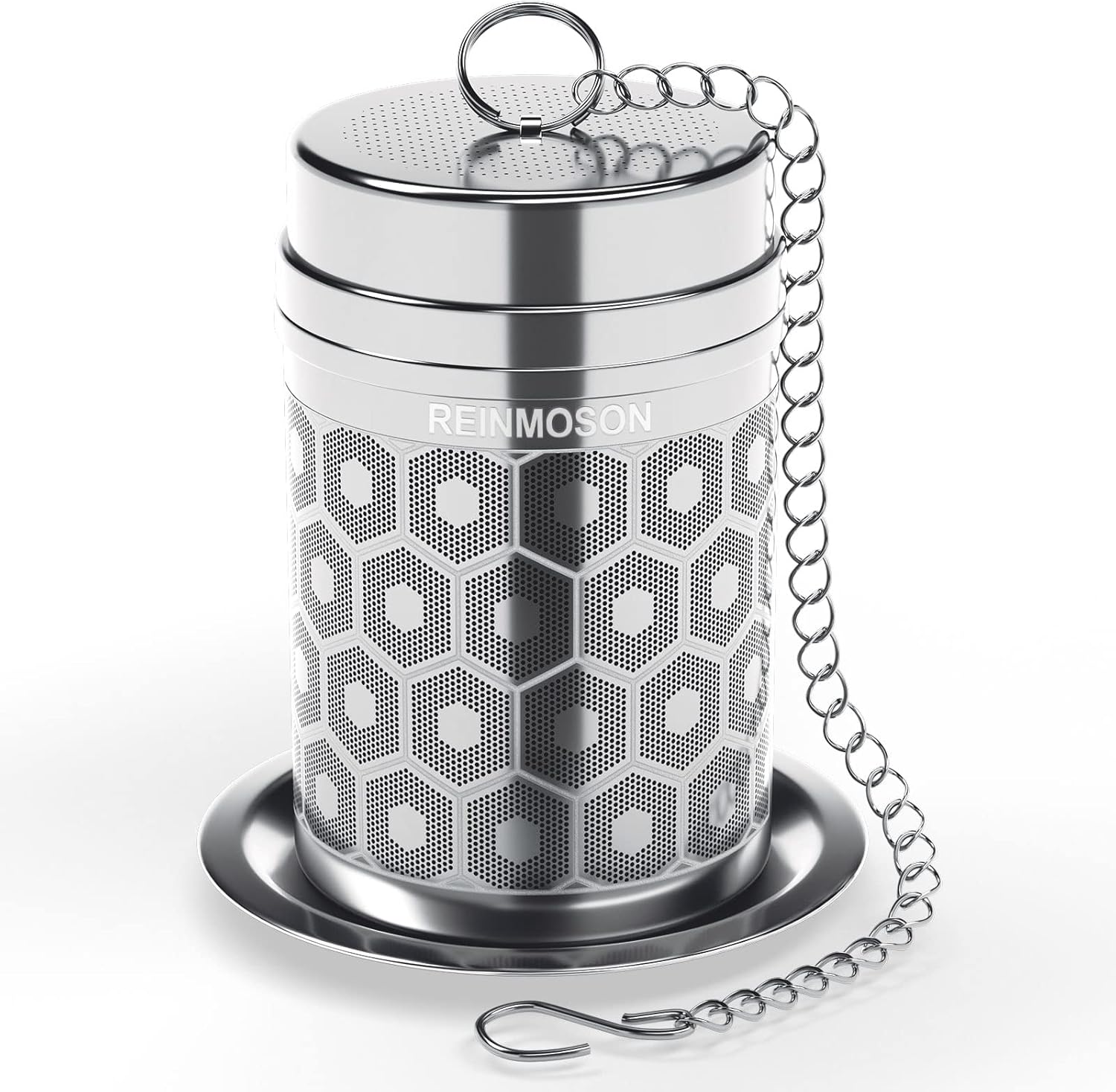 Reinmoson Stainless Steel Tea Strainer for Loose Tea - 3.8 x 5.6 cm Tea Infuser with Extra Fine Mesh, 304 Stainless Steel Tea Balls - Tea Strainer for Cup Fine for Black Tea, Rooibos, Herbal Tea and