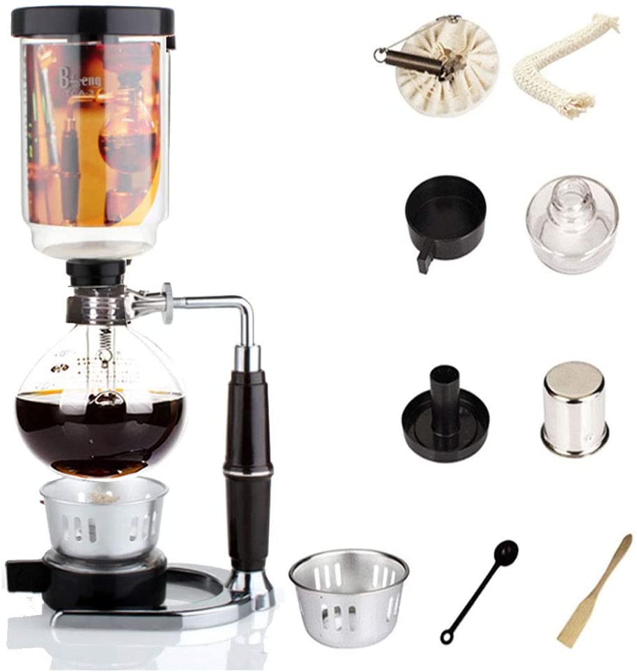 moon-1 Siphon Coffee Machine Japanese Style Vacuum Glass Siphon Pot Percolators 1-3 Cups Siphon Coffee Machine (Siphon)