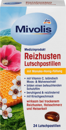 Mivolis Manuka cough lozenges, 24 pcs