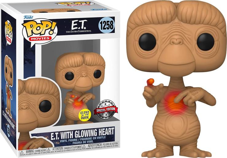 Funko Pop! Movies: E.T. 40th - E.T. with - Glow in the Dark Heart - E.T. The Extra Terrestrial - Vinyl Collectible Figure - Gift Idea - Official Merchandise - Toy for Children and Adults