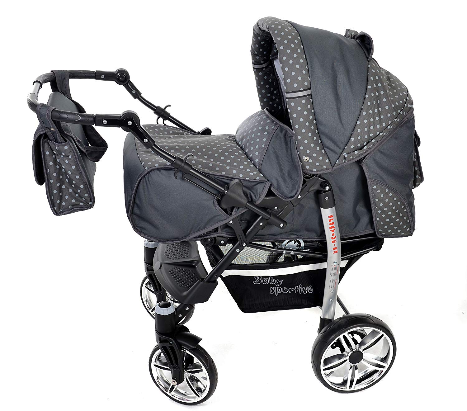 Baby Sportive You and Baby SPORTIV-X2 Kombi-Kinderwagen 3in1 | mit Zubehör | für Kinder ab der Geburt bis 3 Jahre | Gewicht 13 kg | Faltmaß mit Rädern B99 x T60 x H69