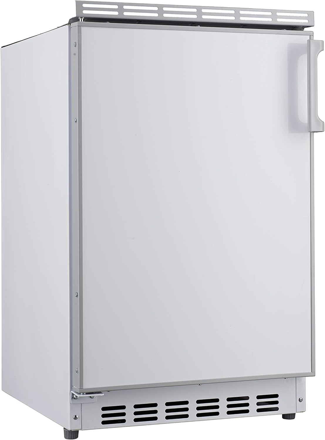 PKM KS82.3EUB Under-Unit Fridge with Freezer, 83 Litre Capacity, Interchangeable Door Hinge, Height-Adjustable Feet, LED Lighting, 41 dB, 50 cm Width, White
