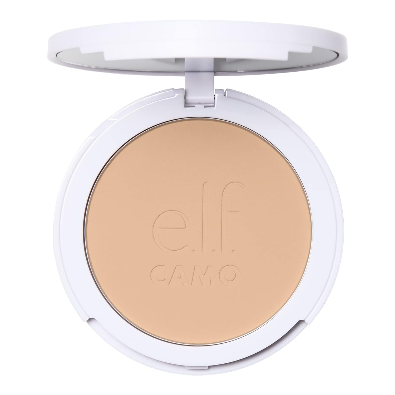 e.l.f. e.l.f. eleven. Camo Powder Foundation, Lightweight, Foundation Enriched, Buildable and Long-Lasting, Medium to Full Coverage, Light 210N, 8g (Pack of 1)