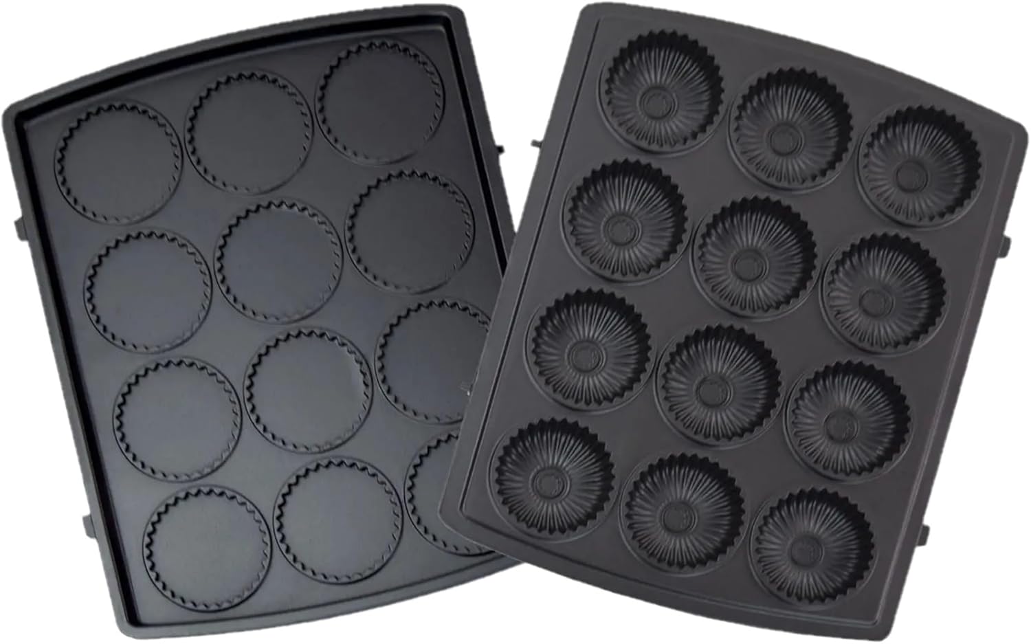 Syntrox Germany Removable plates for Multimaker ZN-2000W, non-stick coated, many possible uses, stainless steel, replacement plates, spare parts Multimaker (Cup Cake)