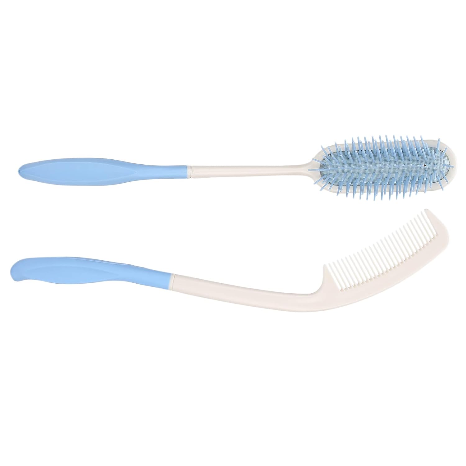 Shanrya Hair Comb and Hair Brush with Long Handle, Disabled Comb Hair Brush Comb with Long Handle Brush Hair Long Handle Hair Brush for Seniors Disabled
