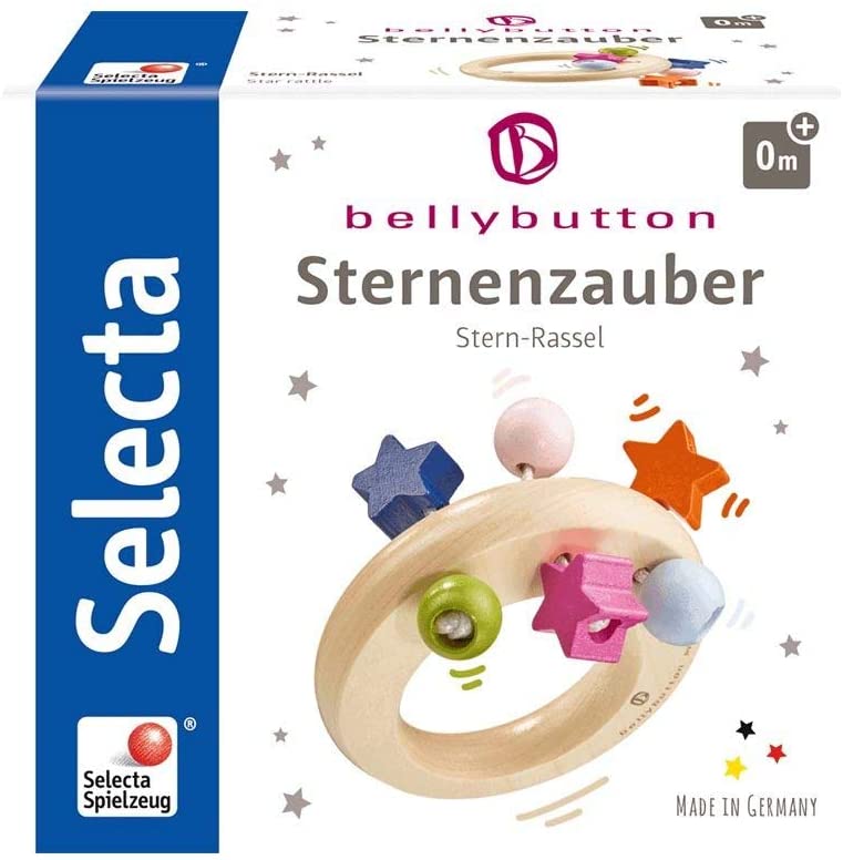 Selecta Bellybutton Lucky Gripper Baby Grasping Toy, Star Spell