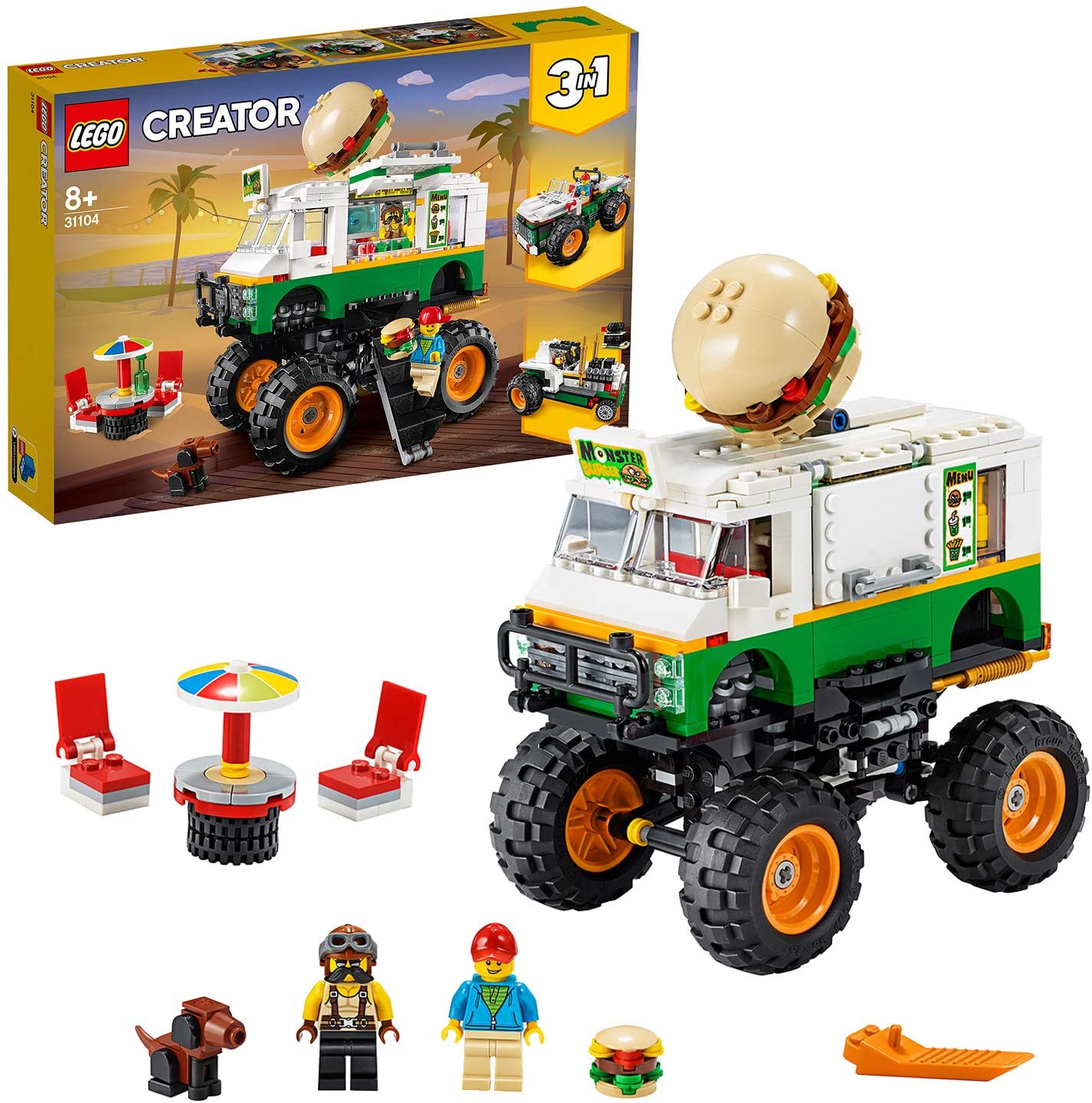 Lego Creator Lego 31104 Creator 3-In-1 Burger Monster Truck-Off-Road Vehicle-Tractor Con