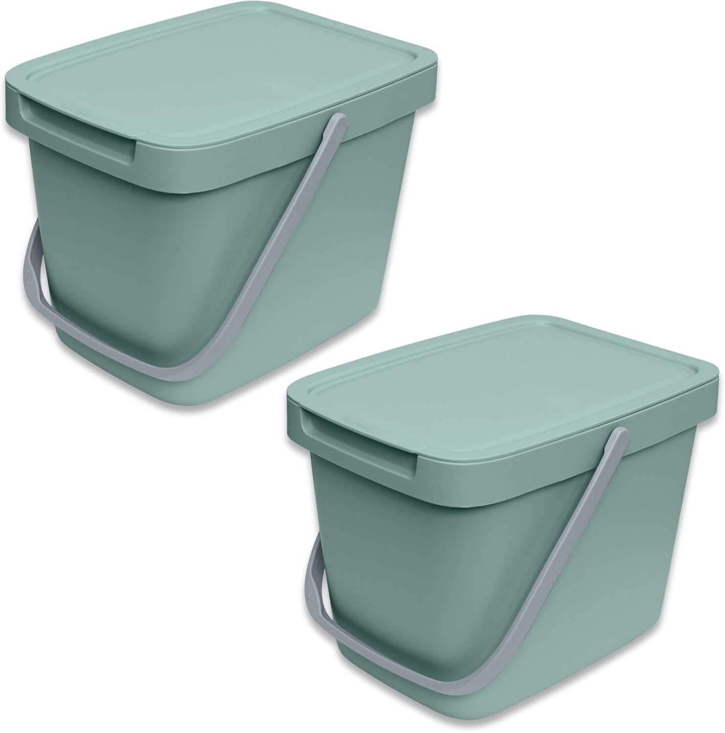 YourCasa Pack of 2 Organic Kitchen Waste Bins - 6 Litre Compost Basket for Everyday Use Organic Waste Bin - with Lid and Wall Hanger - Small Waste Bin