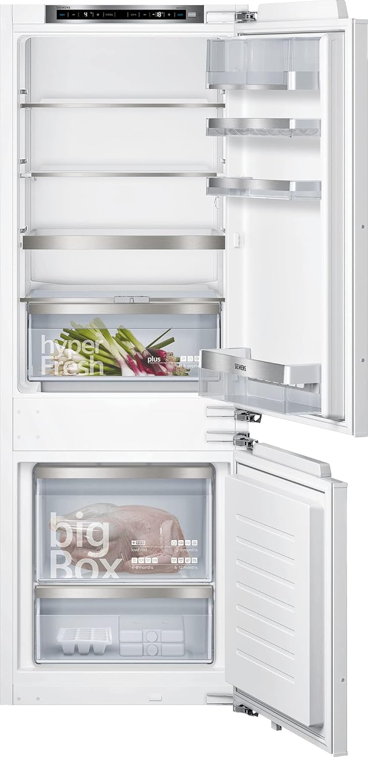 Siemens KI77SADE0 iQ500 Built-In Fridge-Freezer Combination A++ / 201 kWh per Year / 230 l / lowFrost / hyperFresh Premium 0° / LED Lighting
