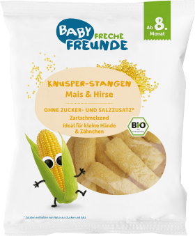 FRECHE FREUNDE Babysnack crispy sticks corn & millet, from 8 months, 30 g