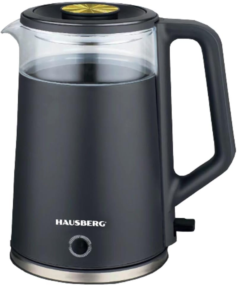 Black Glass Kettle - 2L Cordless Tea Maker 1800W LED Lighting Auto Shut Off BPA Free Stylish & Powerful