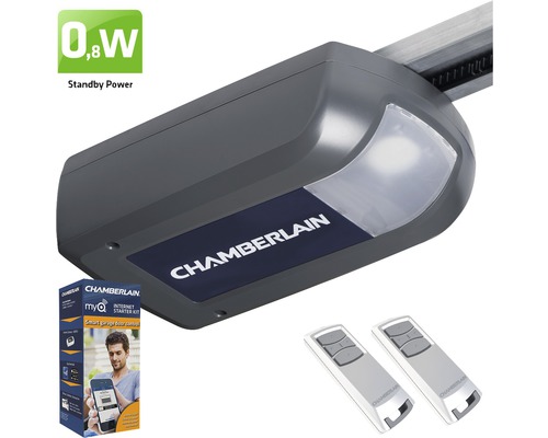 Chamberlain ML1040EV-SMART garage door drive for 13.5 m² door area including 4-channel hand transmitter and MyQ starter kit