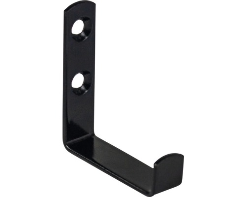 Hornbach Coat hook 1 hook steel black 59x15x50 mm