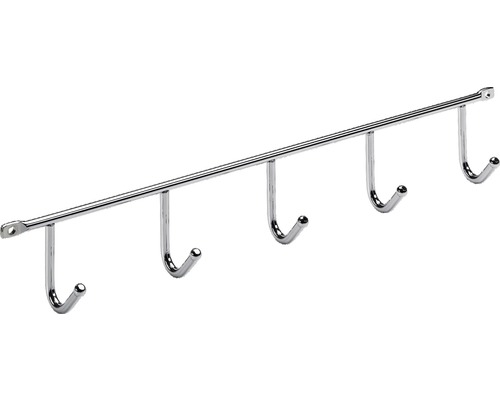 Hettich Chrome coat rack with 5 hooks 340 mm