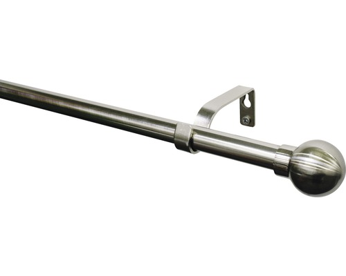 SoleVito Curtain rod set extendable ball stainless steel look 120-210 cm Ø 16/19 mm