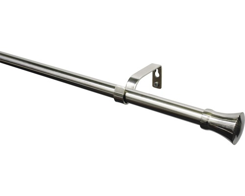 SoleVito Curtain rod set extendable Pisa stainless steel look 120-210 cm Ø 16/19 mm