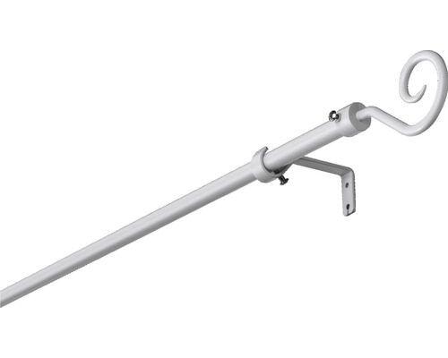 SoleVito Curtain rod set extendable snail white 100-200 cm Ø 13/16 mm