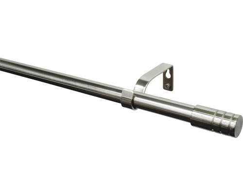 SoleVito Curtain rod set extendable cylinder stainless steel look 120-210 cm Ø 16/19 mm