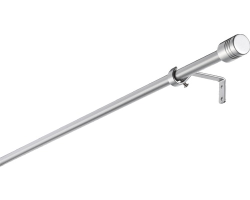SoleVito Curtain rod set extendable cylinder silver 100-200 cm Ø 13/16 mm
