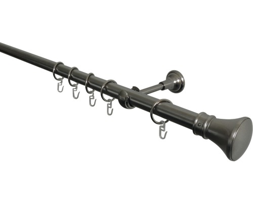 SoleVito Curtain rod set Rome stainless steel look 160 cm Ø 25 mm