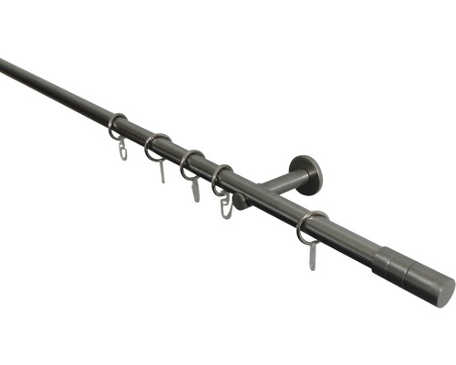 SoleVito Curtain rod set cylinder stainless steel look 120 cm Ø 20 mm