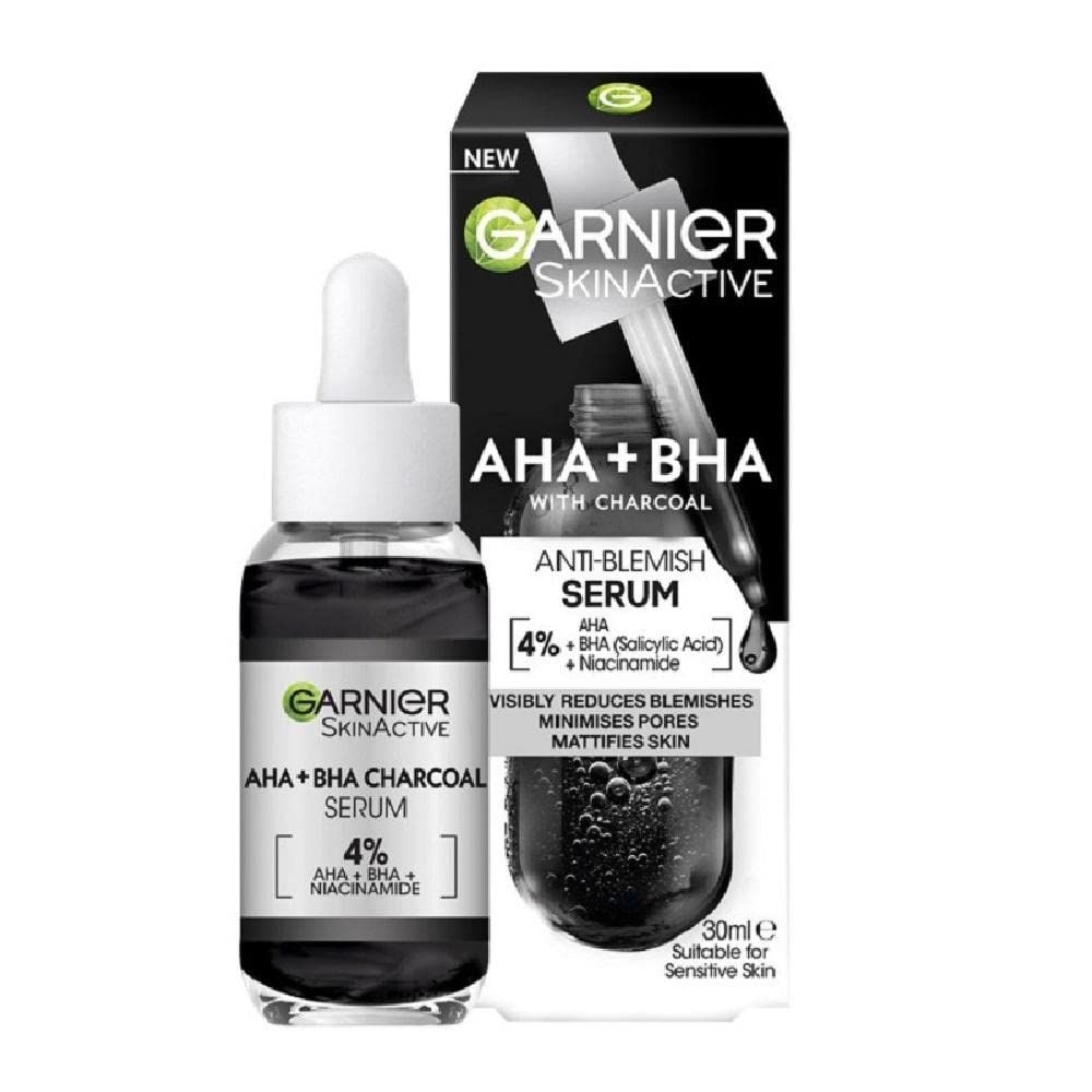 Garnier Anti-Pickel Serum mit Kohle, Vegane Formel mit 4% Niacinamid + AHA + BHA 30 ml