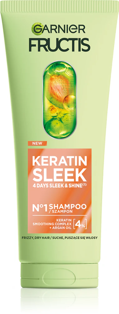 Garnier Fructis Keratin Sleek Shampoo with keratin for shiny and supple hair