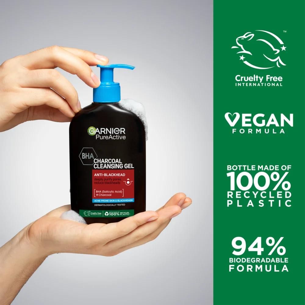 Garnier Pure Active Charcoal cleansing gel against blackheads