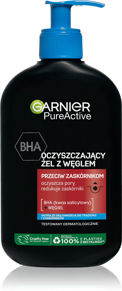 Garnier Pure Active Charcoal cleansing gel against blackheads