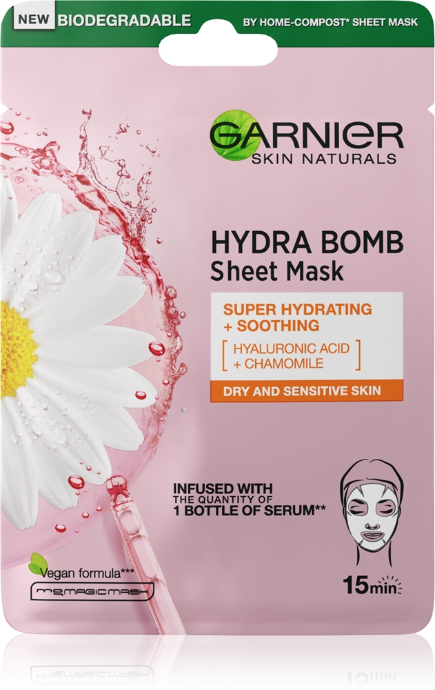 Garnier Skin Naturals Moisture+Comfort extra moisturizing soothing textile mask for dry to sensitive skin