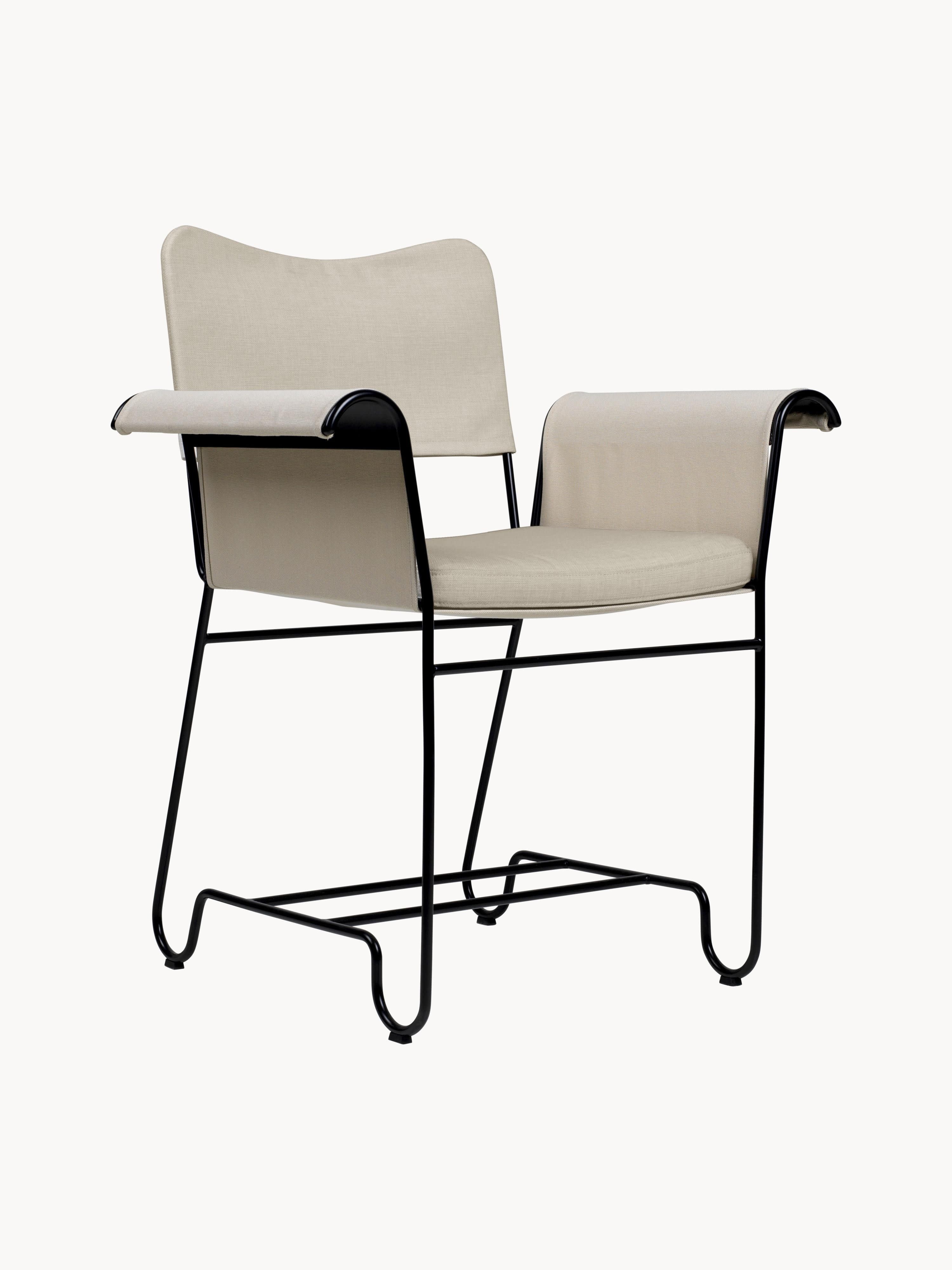 gubi Gartenstuhl Tropique, Woven fabric, beige, black