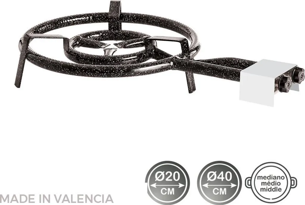 Butane/propane gas burner, ø40cm, 2 flames. Vaello
