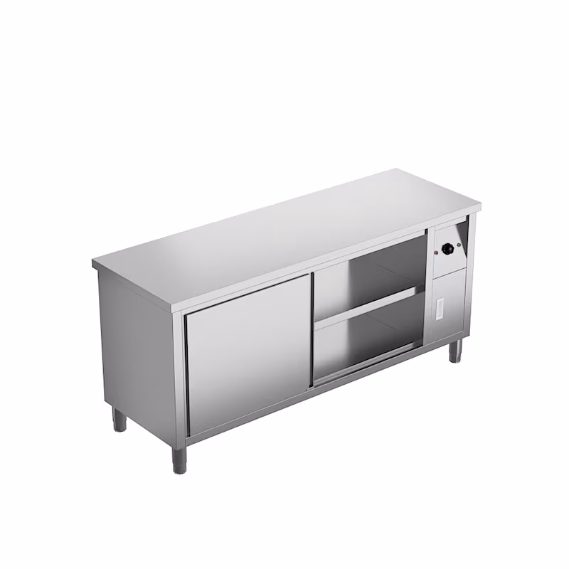 Gasfrit – Heated work table with sliding doors 1200 × 600 × 850 mm