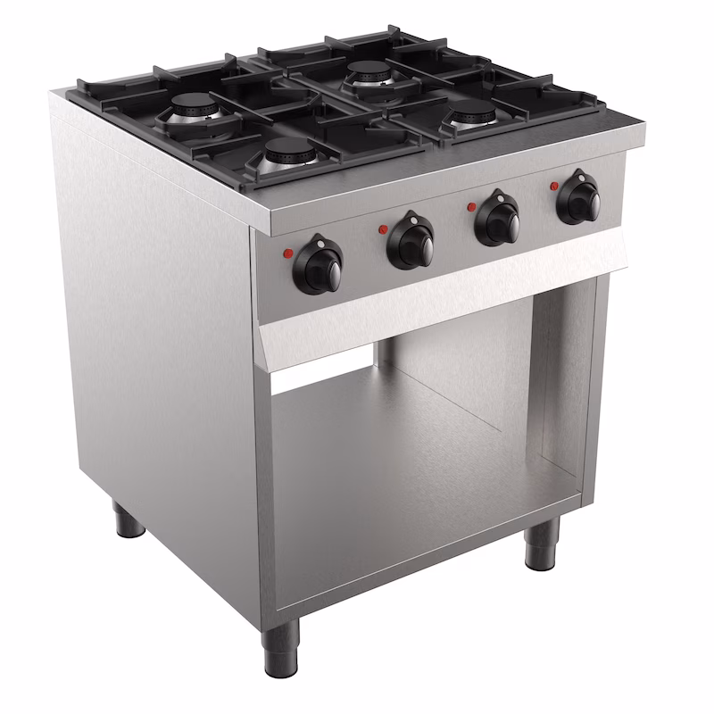 Gas stove - 4 burners - 26 kW - 700 x 700 x 900 mm