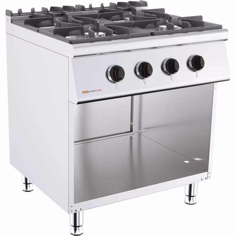 Gas stove - 4 burners + including base cabinet - 26 kW
