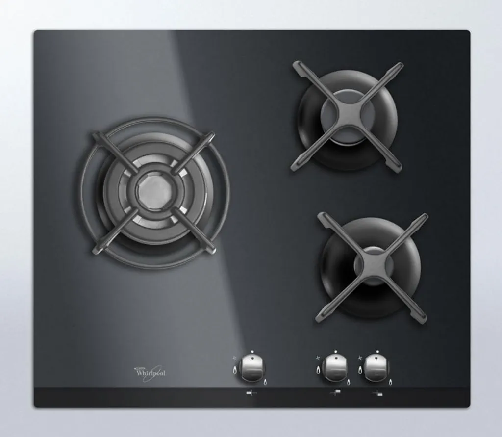 Gas hob 56cm 3 burners black Whirlpool AKT404NB