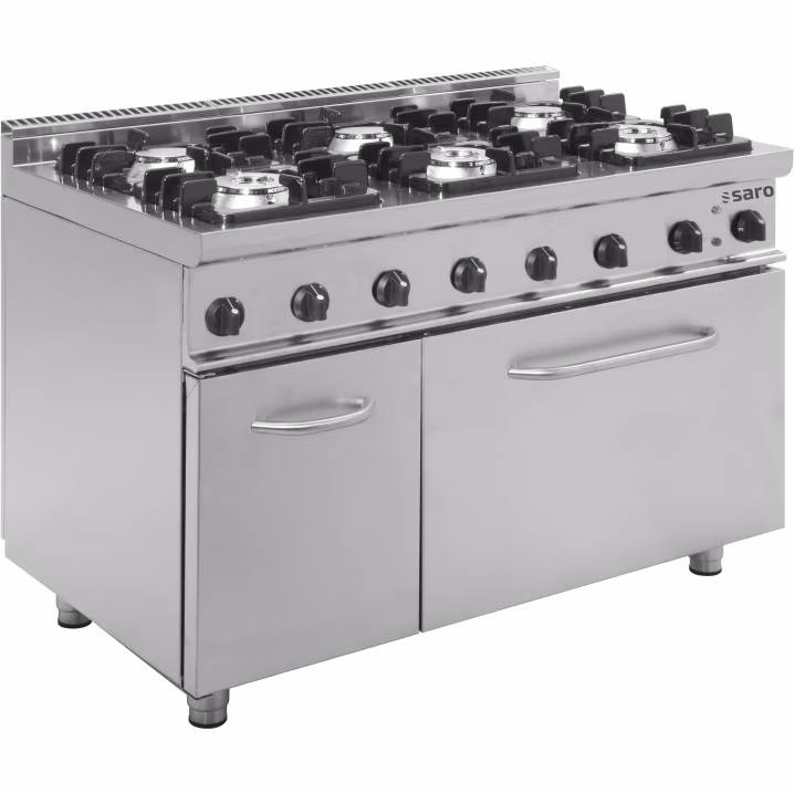 Gas stove with electric oven, model E7/Kupg6Le, dimensions: W 1200 x D 700 x H 850