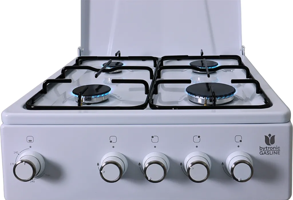 Gasline Gas Freestanding Cooker 50cm Gas Oven with Thermostat White SHGG5050THT, Full Ignition Safety Device Propane/Natural Gas ideal for Camping, Garden, Terrace.