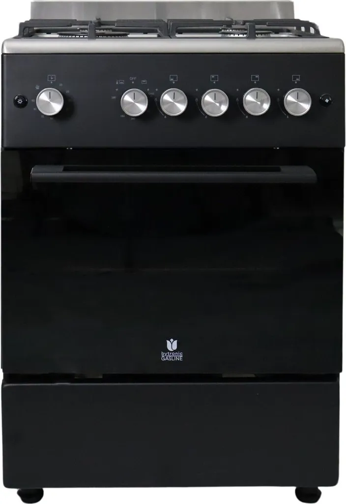 Gasline Gas Freestanding Cooker SHGG6060FGWB Black/Stainless Steel 60cm Gas Oven with Thermostat, Grill and Fan Gas Natural Gas LPG