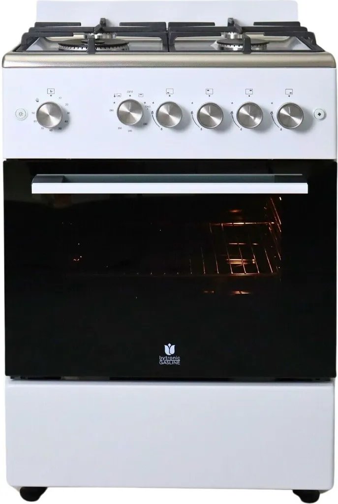 Gasline Gas Freestanding Cooker SHGG6060FGWW 60cm Gas Oven with Thermostat, Grill and Fan Gas Natural Gas LPG